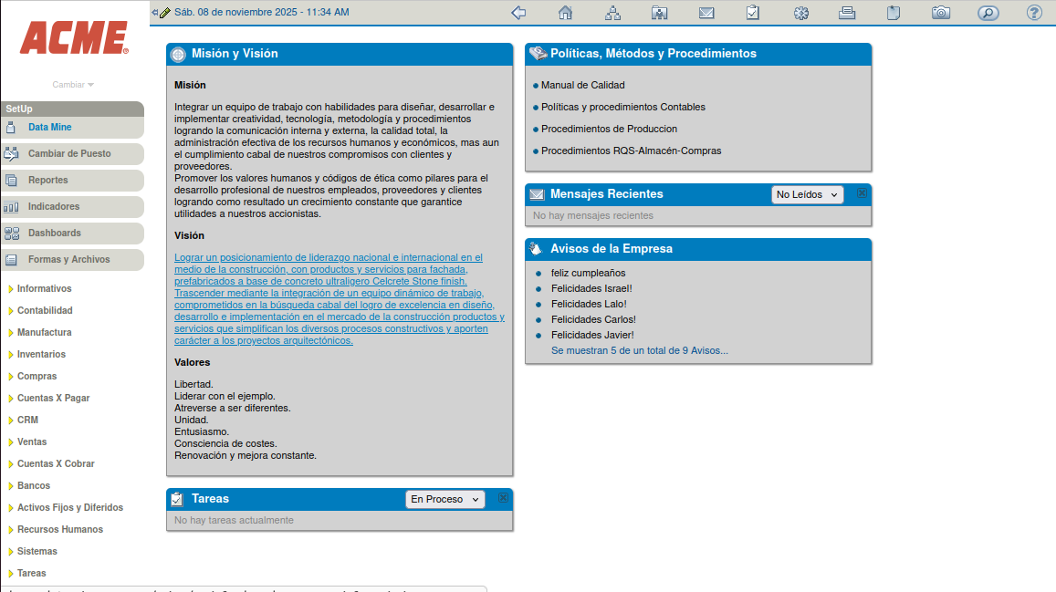 Pantalla de Gestión de Avance y Estimaciones de Obra